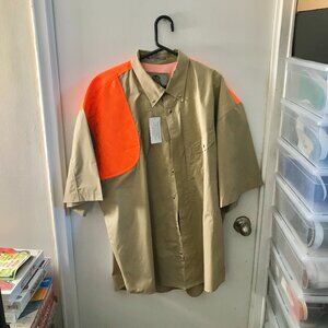 Men's Tiger Hill Beige and Orange Yoke Shirt - Size 4XL - NEW
